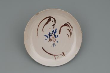 Service de mariage d’Ida Chagall : petite assiette 7 : Femme-coq, 1951, Céramique de Marc Chagall