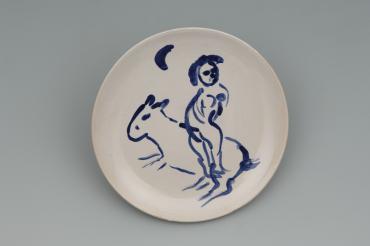 Ida Chagall’s wedding service: saucer 7: Rest, 1951, Ceramic by Marc Chagall