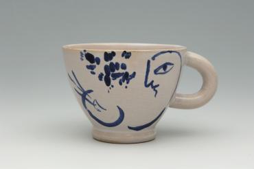 Ida Chagall’s wedding service: cup 13: Profile With Hand, 1951, Ceramic by Marc Chagall