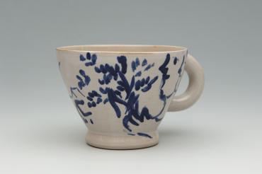 Ida Chagall’s wedding service: cup 2: Two Profiles With Flowers, 1951, Ceramic by Marc Chagall