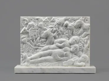 Amoureux au village, <i>circa</i> 1968 - 1969, Sculpture de Marc Chagall