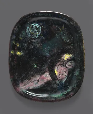 Lovers With Goat, 1950, Ceramic by Marc Chagall