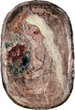 Femme au bouquet de profil, 1951, Céramique de Marc Chagall