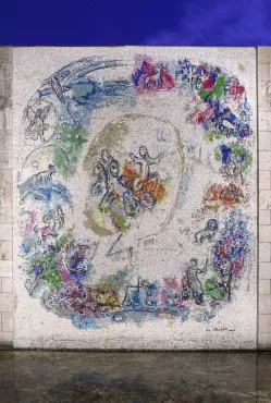 The Prophet Elijah, or Elijah’s Chariot, Musée national Marc Chagall, Nice, 1970 - 1973, Mosaic by Marc Chagall