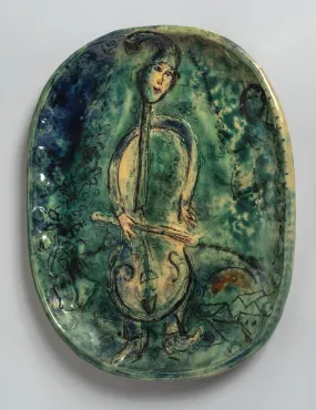 Cellist, 1951, Ceramic by Marc Chagall