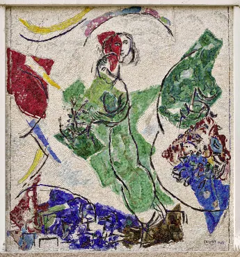 Les Amoureux, Fondation Marguerite et Aimé Maeght, Saint-Paul-de-Vence, 1963 - 1964, Mosaïque de Marc Chagall