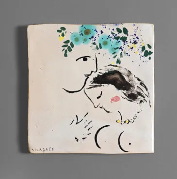 Les Fiancés, 1950, Céramique de Marc Chagall