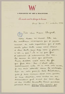 Letter from André Breton (New-York), October 9, 1942, Letter