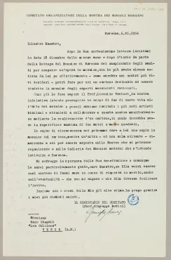 Letter from Giuseppe Bovini, November 6, 1956, Letter