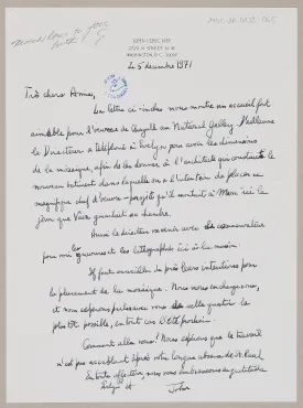 Letter from John Nef, December 5, 1971, Letter
