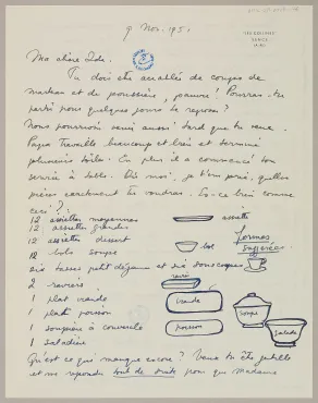 Letter from Virginia McNeil (Vence), November 9, 1951, Letter
