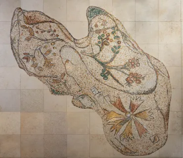 Floor mosaic 8, Knesset lobby, Jerusalem: Star and Plants, 1964 - 1966, Mosaic by Marc Chagall
