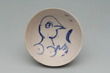 Ida Chagall’s wedding service: bowl 2: Woman-Rooster With Moon, 1951, Ceramic by Marc Chagall